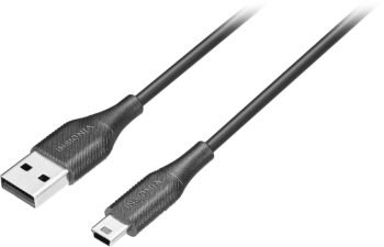 Insignia™ - 6' USB to Mini-B Charge-and-Sync Printer Cable - Black