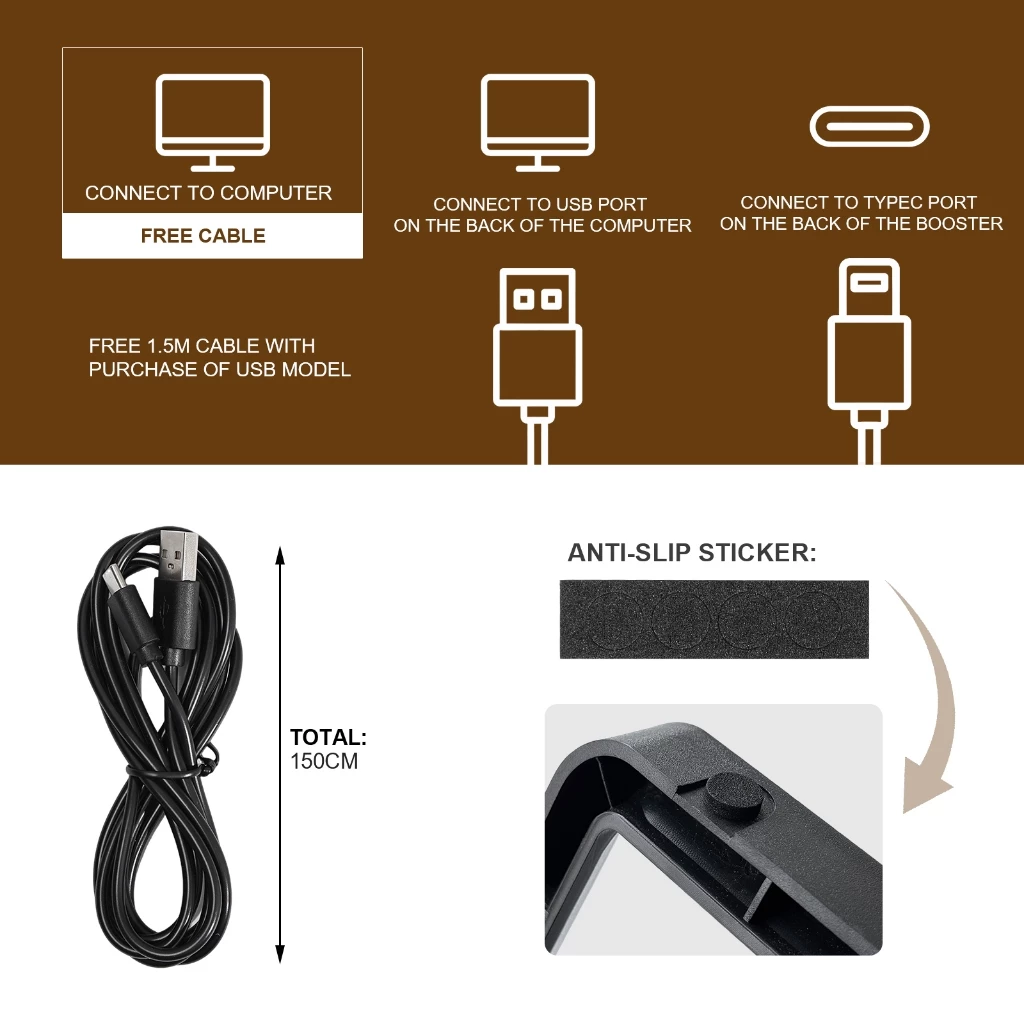 Monitor Riser with Built-in USB Ports – Ergonomic Stand for Laptop & PC
