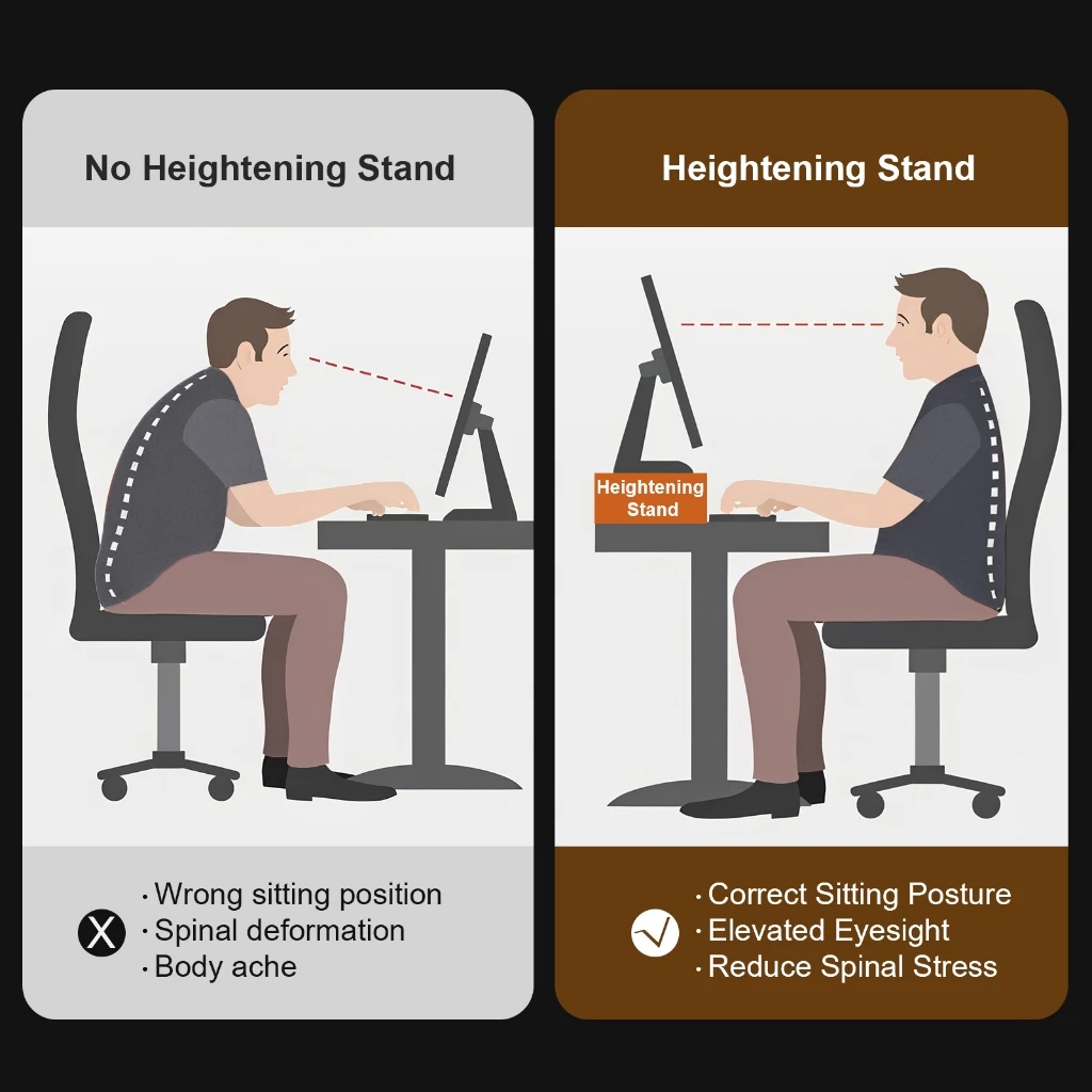 Monitor Riser with Built-in USB Ports – Ergonomic Stand for Laptop & PC
